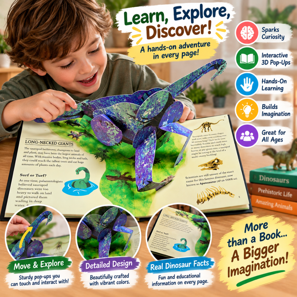 DinoPop 3D Dinosaur Learning Book