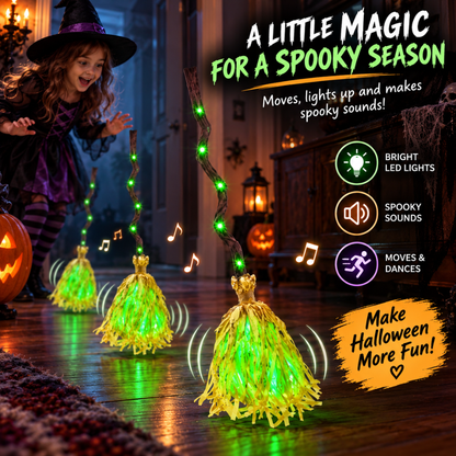 SpookySweep Animated Witch Broom