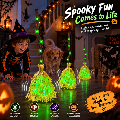 SpookySweep Animated Witch Broom