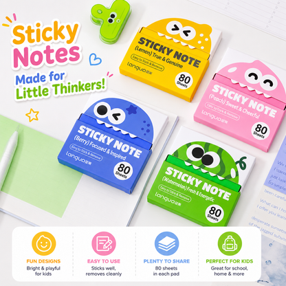FruityFun Cartoon Sticky Notes
