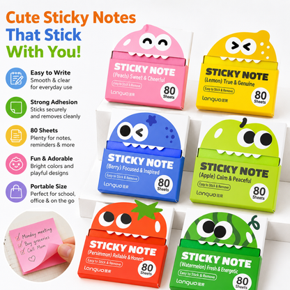 FruityFun Cartoon Sticky Notes
