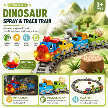 Dino Steam Train Track Set