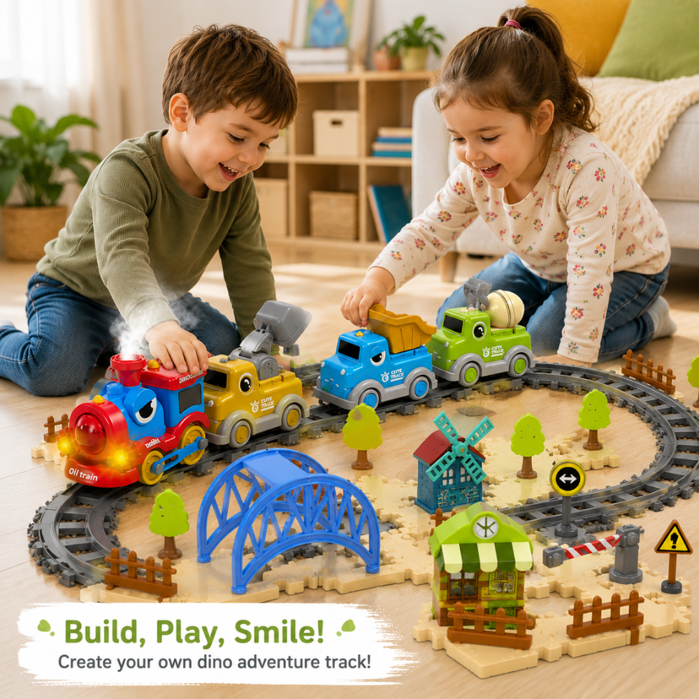 Dino Steam Train Track Set