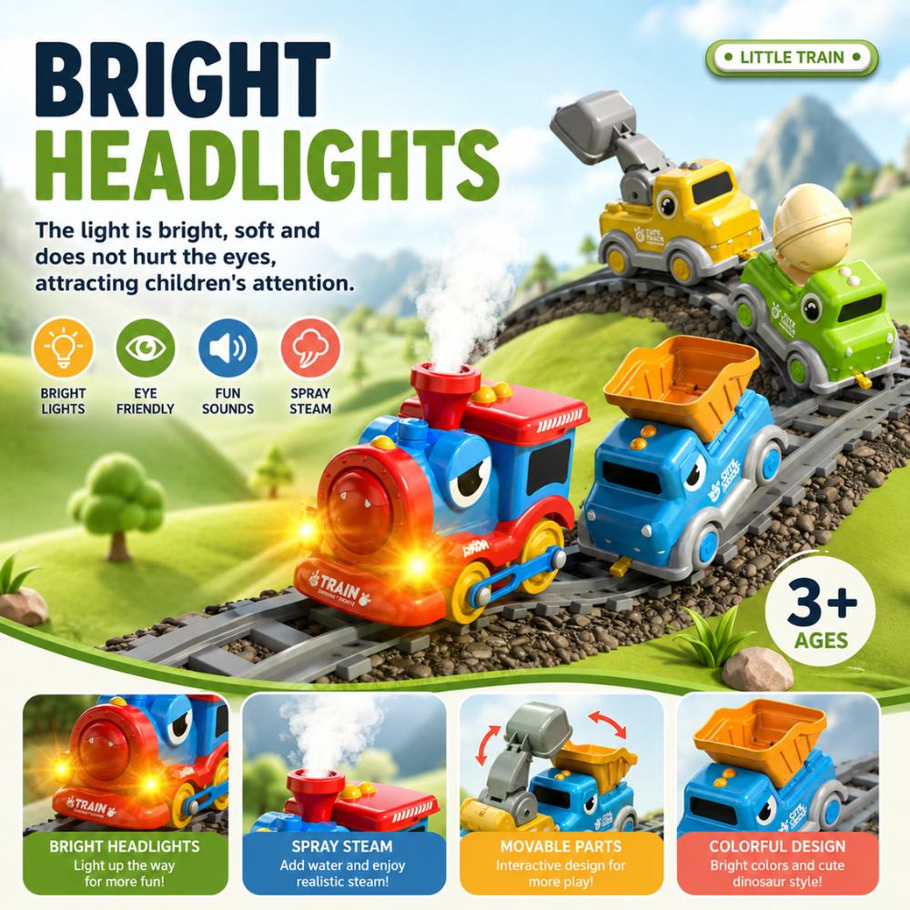 Dino Steam Train Track Set