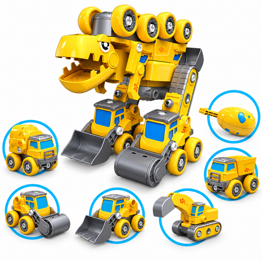 DinoBuild 5-in-1 Construction Truck Set