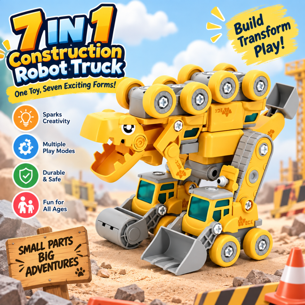 DinoBuild 5-in-1 Construction Truck Set