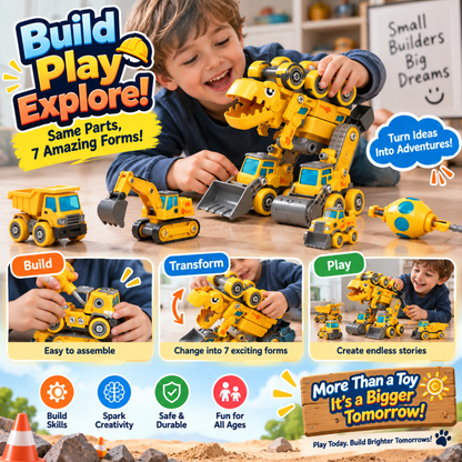 DinoBuild 5-in-1 Construction Truck Set