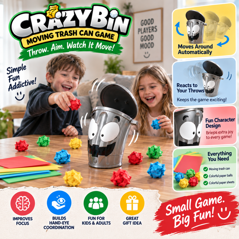 CrazyBin Moving Trash Can Game