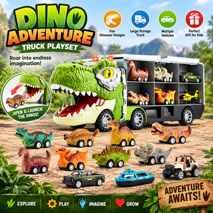 DinoHauler Dinosaur Truck & Car Set