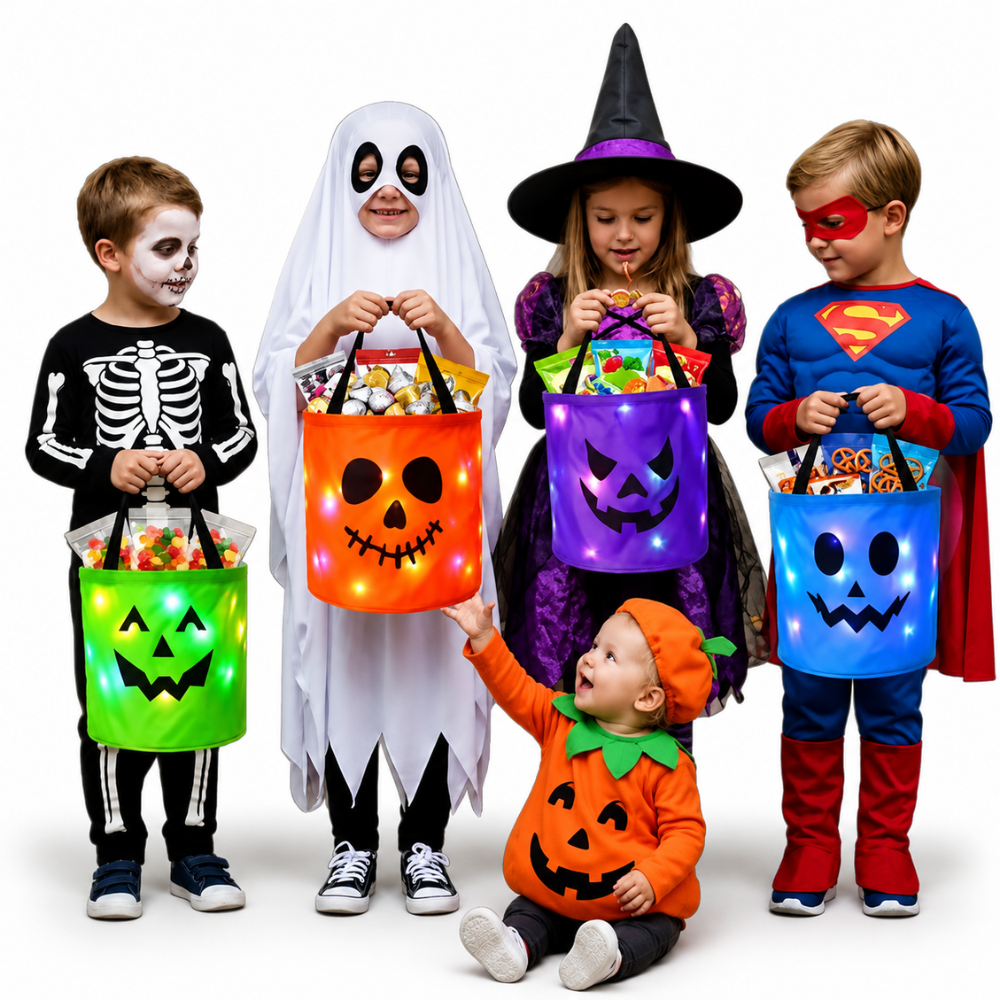GlowTreat LED Halloween Candy Bucket
