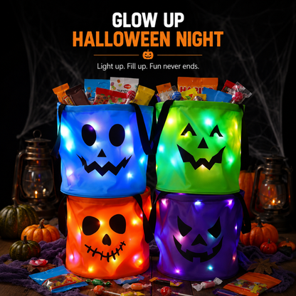 GlowTreat LED Halloween Candy Bucket