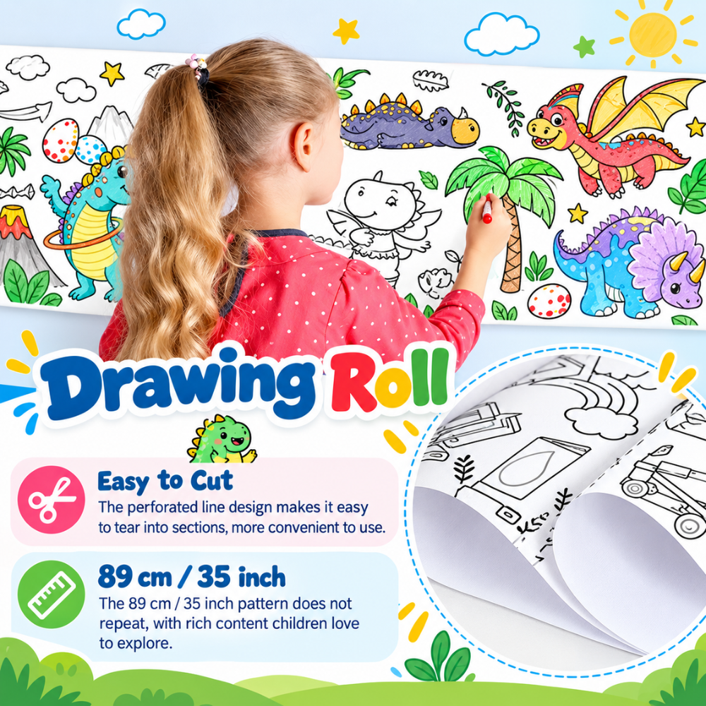 DinoDoodle Coloring Roll