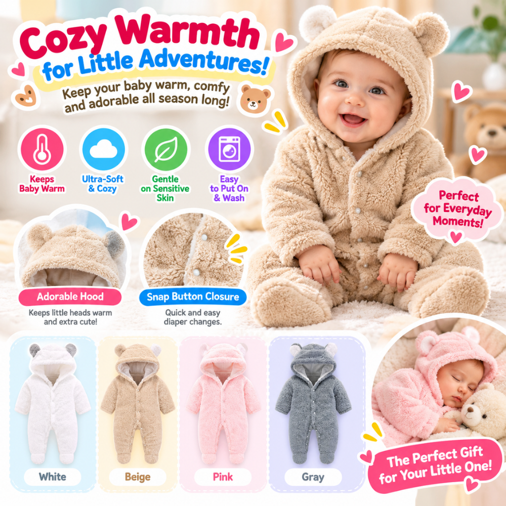 CozyCub Hooded Baby Jumpsuit