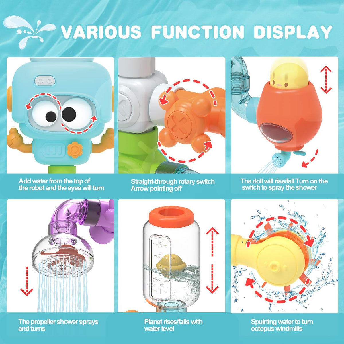 RoboSplash & Spin Pipe Builder Bath Toys