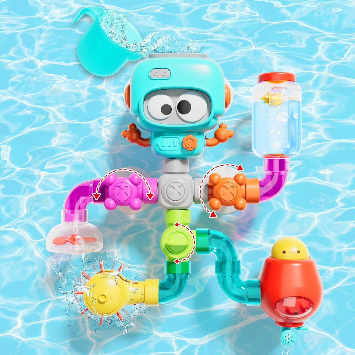 RoboSplash & Spin Pipe Builder Bath Toys