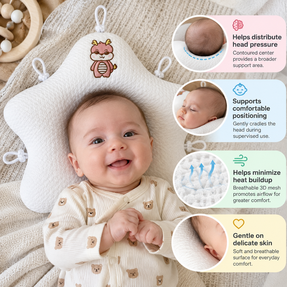 StarNest Baby Head Support Pillow