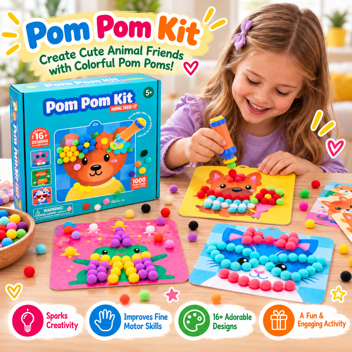 Little Hands Pom Pom Art Kit