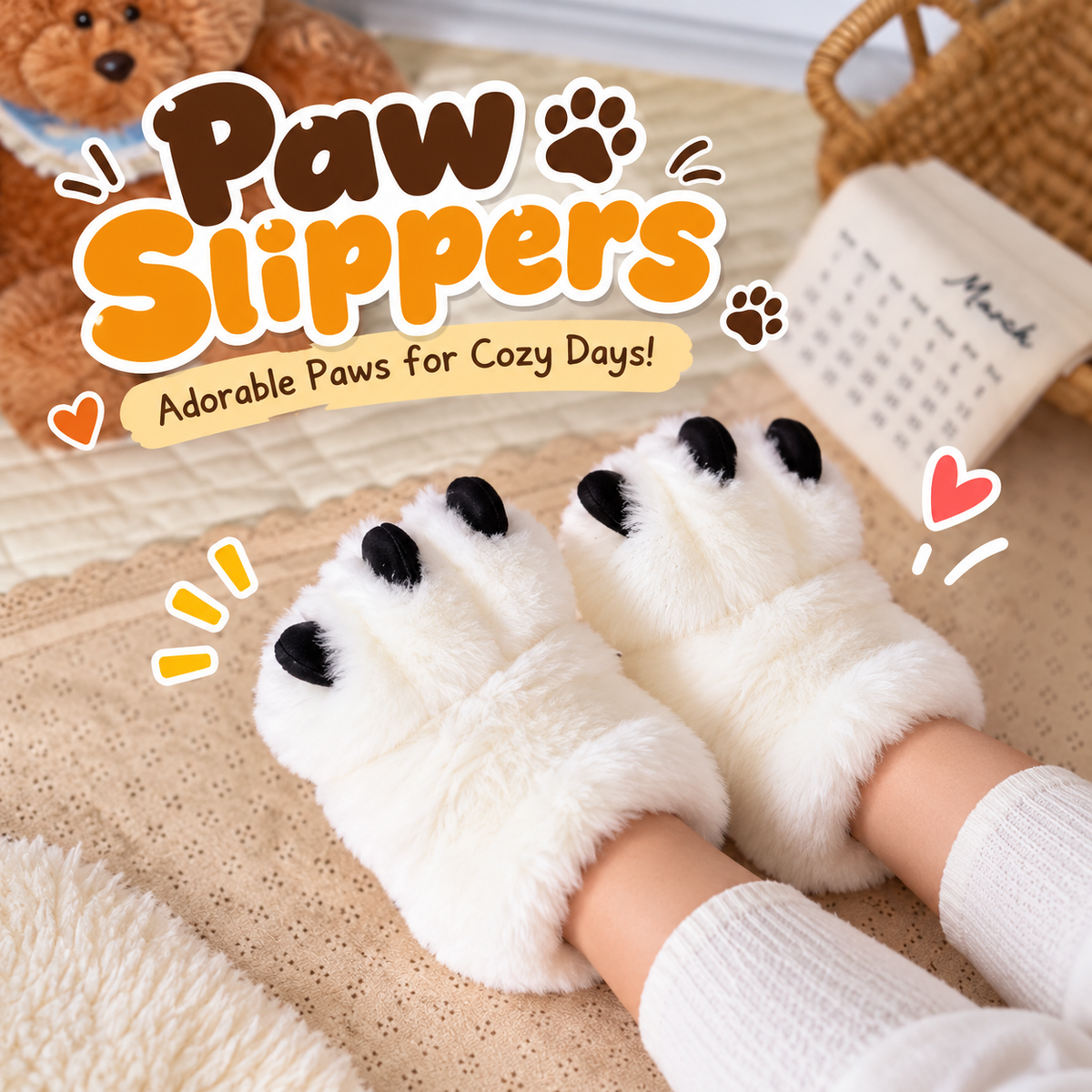 CozyPaws Monster Claw Slippers