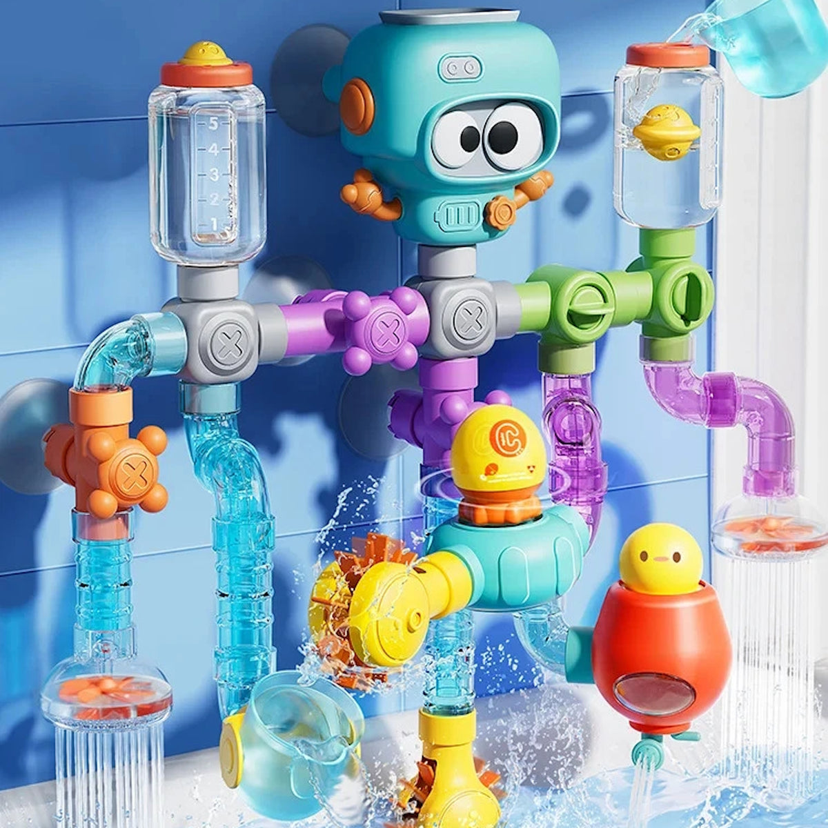 RoboSplash & Spin Pipe Builder Bath Toys
